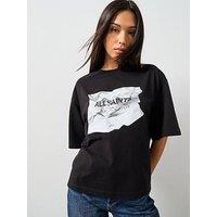 Allsaints Scrunch Amelie T-Shirt - Black