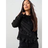 Allsaints Nyla Long Sleeve Top - Black