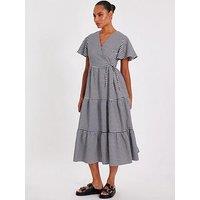 Quiz White Gingham Midaxi Dress