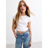 New Look 915 Girls Cap Sleeve Baby Tee Top - White