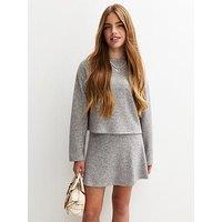 New Look 915 Girls Grey Soft Touch A-Line Mini Skirt