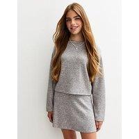 New Look 915 Girls Grey Slash Neck Soft Touch Top