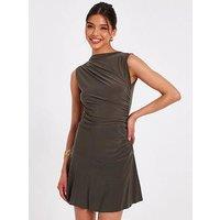 Quiz Khaki Ruched Playsuit