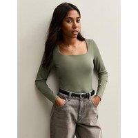 New Look 915 Girls Long Sleeve Square Neck Top - Light Khaki