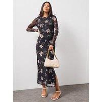 Allsaints Caia Mesh Dress - Dark Brown