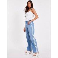 Quiz Denim Striped Side Jeans