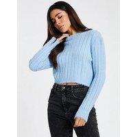 Quiz Blue Fluffy Knit Jumper