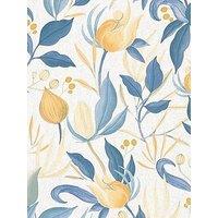 Cosmoliving By Cosmopolitan Still Bloom Blue Non Woven Wallpaper