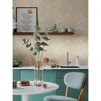 Cosmoliving By Cosmopolitan Golden Fern Glow Floral Yellow Non Woven Wallpaper
