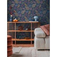Cosmoliving By Cosmopolitan Midnight Botanica Beige Blue Lilac Non Woven Wallpaper