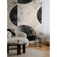 Cosmoliving By Cosmopolitan Circle Black Digital Mural Non Woven