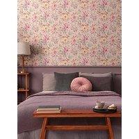 Cosmoliving By Cosmopolitan Petal Poetry Metallic Floral Pink Multi Non Woven Wallpaper