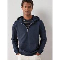 The Very Collection Quarter Zip Hooded Sweatshirt - Navy