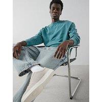 The Very Collection Pure Cotton Boxy Fit Washed Crew Neck Sweat - Teal Green