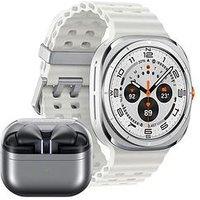 Samsung Galaxy Watch Ultra (2025) 47Mm, Titanium White And Buds3 Pro Silver With Galaxy Ai