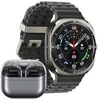 Samsung Galaxy Watch Ultra (2025) 47Mm, Titanium Silver And Buds3 Pro Silver With Galaxy Ai