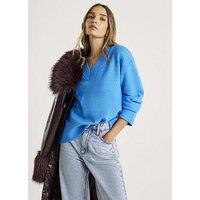 River Island V Neck Jumper - Blue