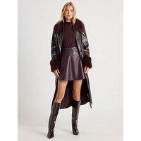 River Island Pu Hybrid Dress - Red