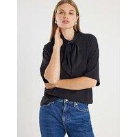 River Island Short Sleeve Scarf Oversized T-Shirt - Black
