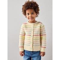 The Very Collection Girls Rainbow Stripe Cardigan - Cream
