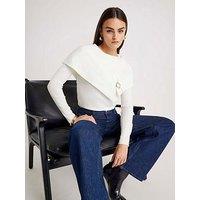 River Island Knitted Cape Jumper - Cream