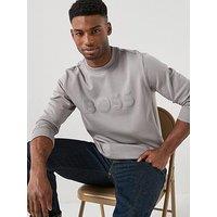 Boss Salbo Tonal Logo Crew Sweatshirt - Grey