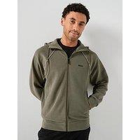 Boss Join Saggy Piped Zip Through Hoodie - Green