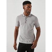 Boss Paule 4 Slim Fit Tipped Polo Shirt - Grey