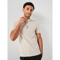 Boss Slim Fit Centre Logo Polo Shirt - Beige