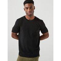 Boss Tee 5 Regular Fit Tipped Collar T-Shirt - Black