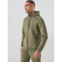 Boss Knitted Zip Through Hoodie - Green
