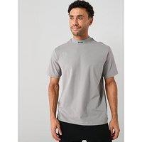 Boss Tee Collar Logo Relaxed Fit T-Shirt - Grey