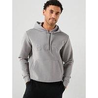 Boss Soody Tonal Logo Regular Fit Hoodie - Grey