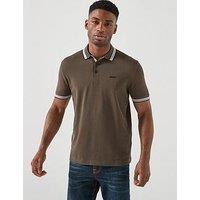 Boss Paddy Tipping Polo Shirt - Brown