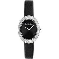 Calvin Klein Women'S Ck Twisted Bezel Black Leather Watch