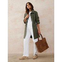 Mint Velvet Khaki Utility Parka - Green