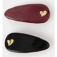 Accessorize 2-Pack Patent Heart Hair Clips - Multi