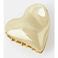 Accessorize Large Heart Metal Claw Clip - Gold