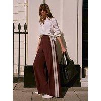Mint Velvet Burgundy Side Stripe Trouser - Red