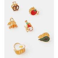 Accessorize X 6 Pack Brunch Clawclips - Multi