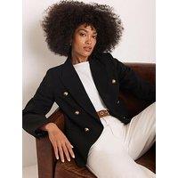 Mint Velvet Double Breasted Blazer - Black