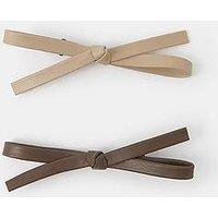 Accessorize 2-Pack Faux Leather Bow Hair Clips - Multi