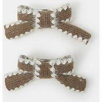 Accessorize 2-Pack Knit Bow Barrette Hair Clips - Multi