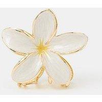 Accessorize Enamel Flower Claw Clip - White