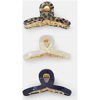 Accessorize 3-Pack Resin Twist Claw Clips - Multi