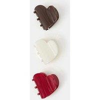 Accessorize 3-Pack Small Heart Claw Clips - Multi