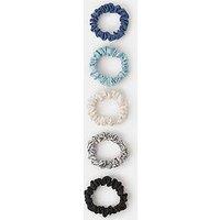 Accessorize 5-Pack Mix Skinny Hair Scrunchies - Blue