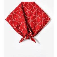 Mint Velvet Heart Print Square Neck Scarf - Red