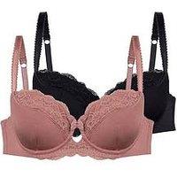 Dorina Celine-2Ppnon Padded Wired Bra - Pink / Black