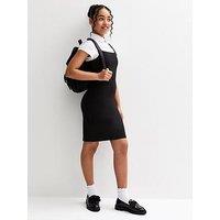 New Look 915 Square Neck School Pinafore Dress - Black